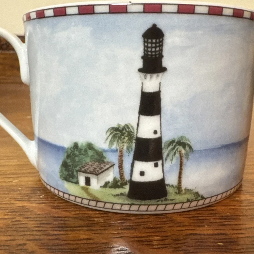 Lot/6 Set LIGHTHOUSE 1/2 MUGS 6-8 oz American Atelier 5100 SIGNALS Demitasse?